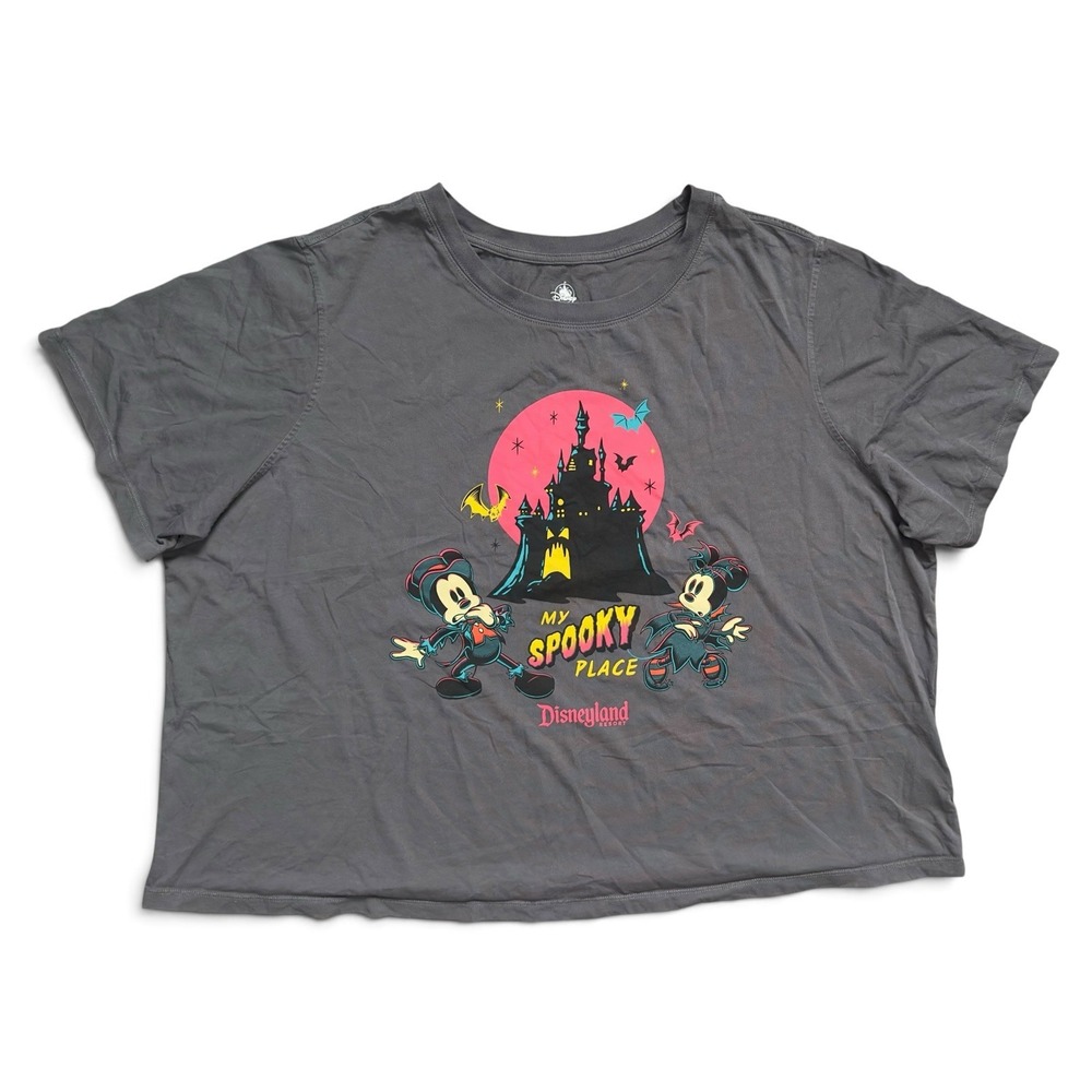 Disneyland Resort Womens Halloween Spooky Gray Shirt Size 2X